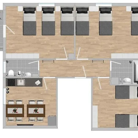 Sad262 Grosse Monteurwohnung Lägenhet *